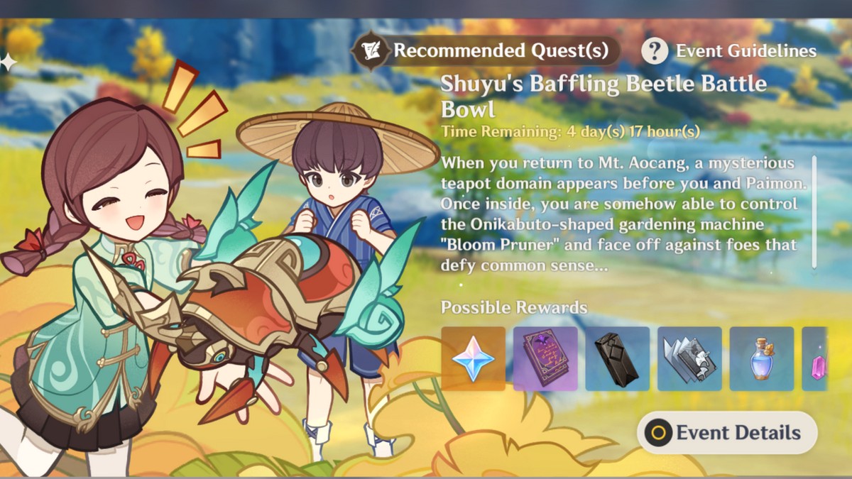 Dampak Genshin: Panduan Acara Baffling Beetle Battle Battle Shuyu