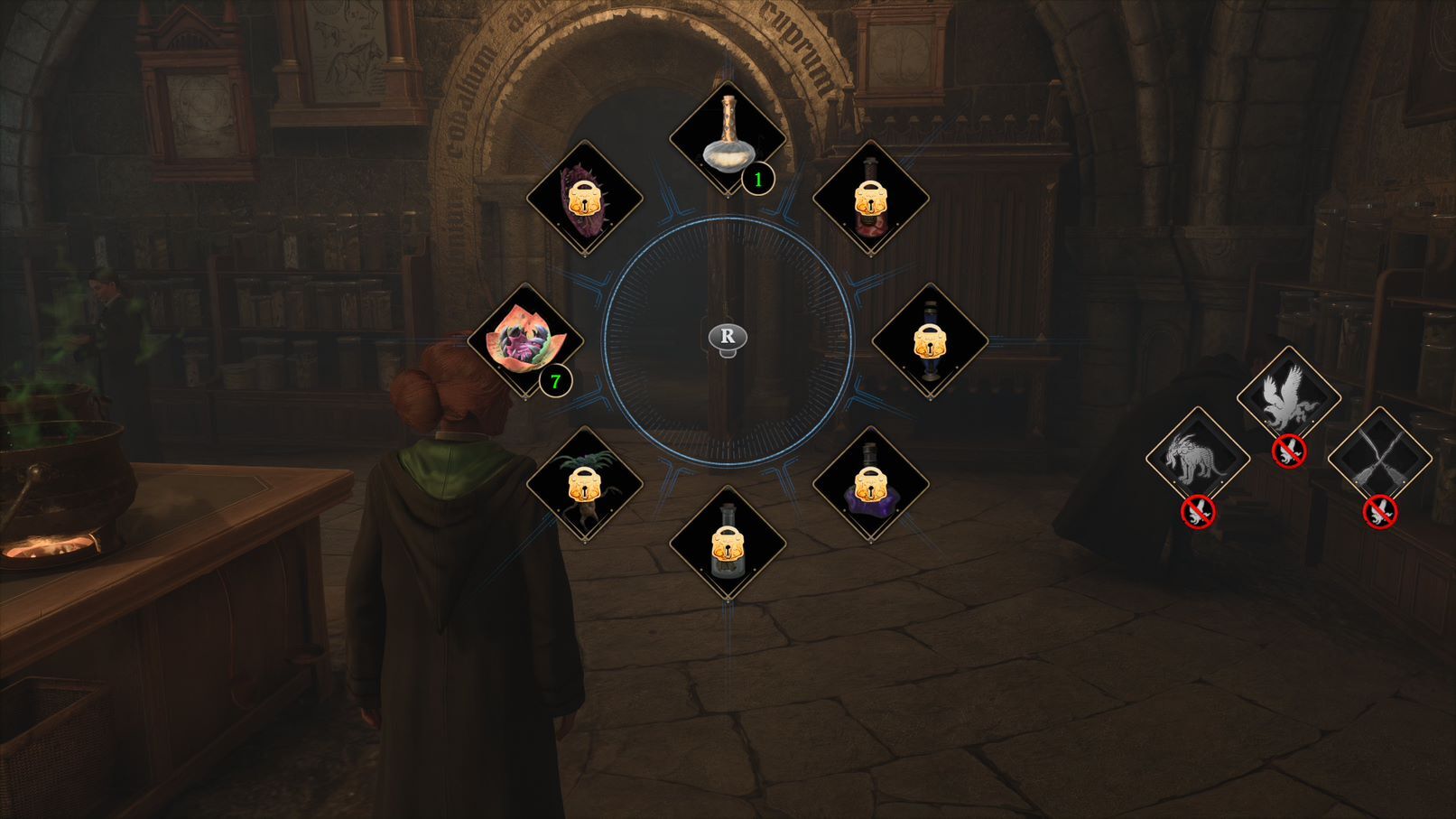 Como equipar e usar poções no legado de Hogwarts