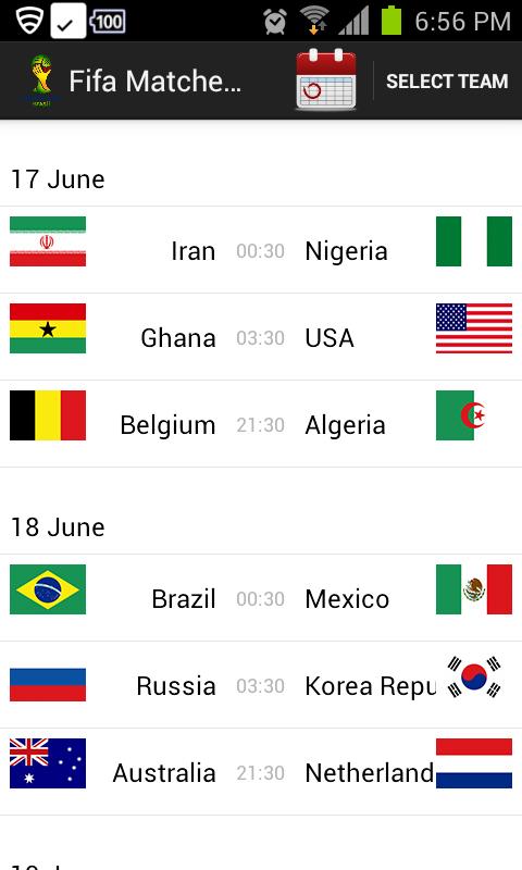 Football WorldCup'14 Scheduler