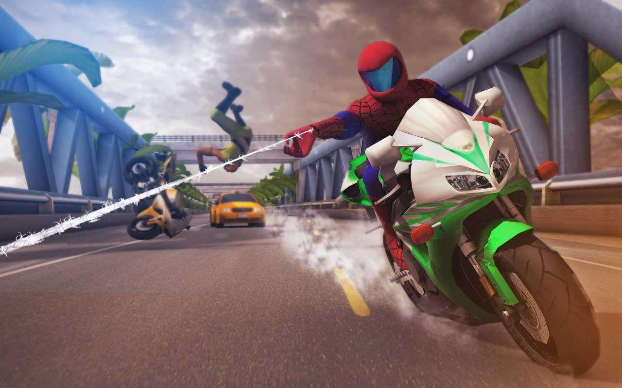 Spider Superhero Moto Racer