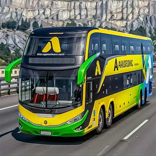 US Bus driving bus Driver 3D