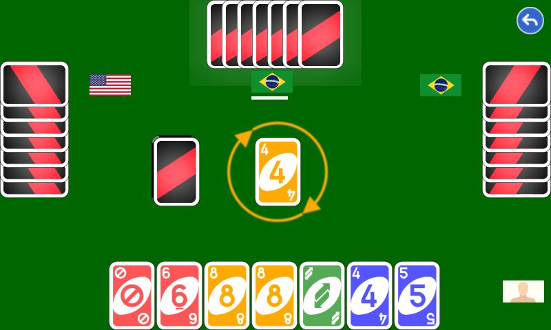 Color number card game: uno